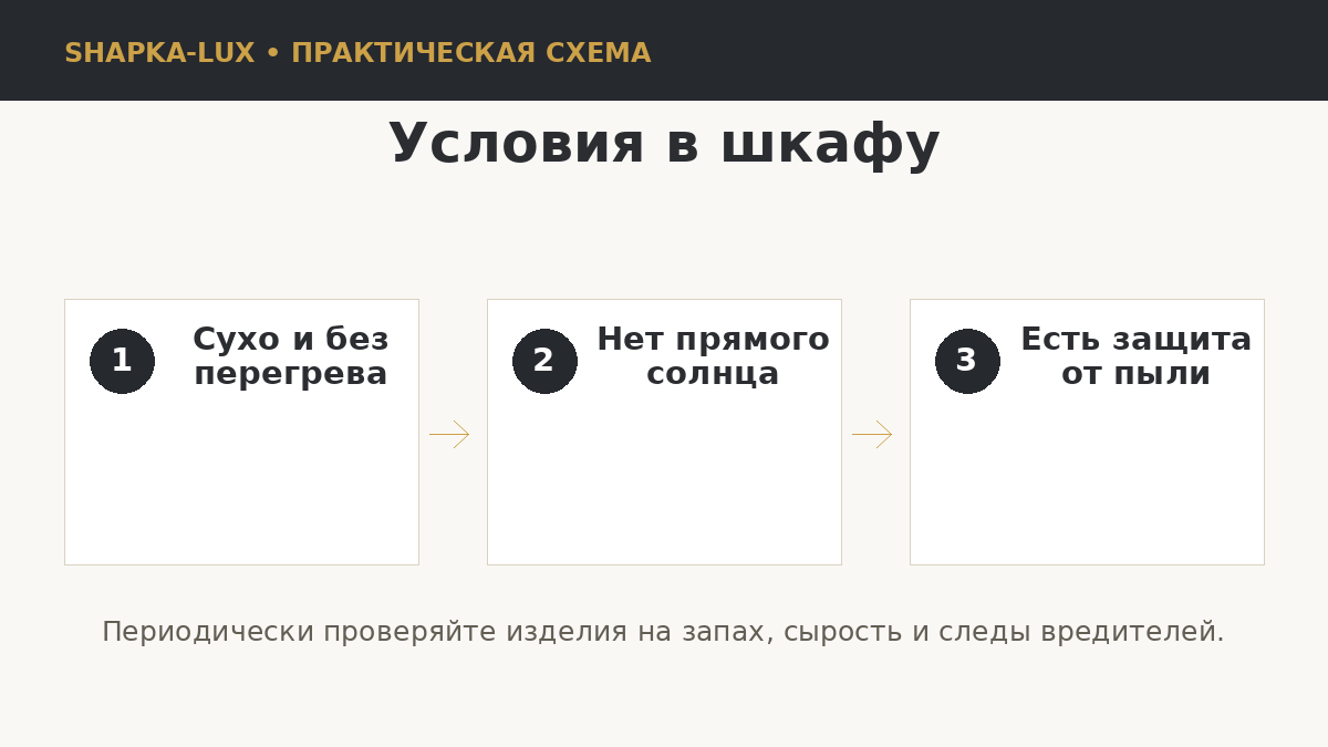 Условия безопасного хранения головных уборов